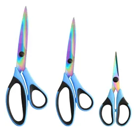 Dhyhfg-87 Scaiktig Craft Scissors Set Of 3 Pack All Purpose 9.2 Inch /8.5 /5.6 3pcs/blue&black