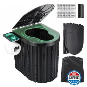 B0czhlnz9p Sckee Portable Camping Toilet For Adults - Folding Travel Potty Commode