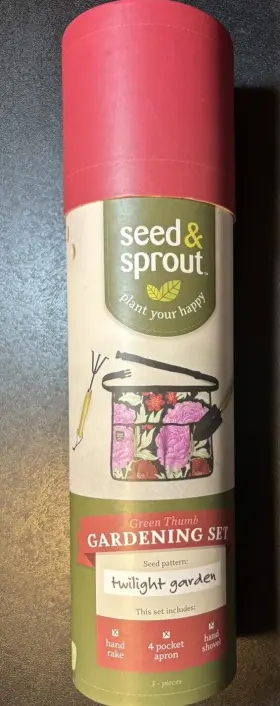 Seed And Sprouts 722950347904 Sprout Gardening Set Inch Twilight Garden W Apron Hand Shovel Rake Seeds