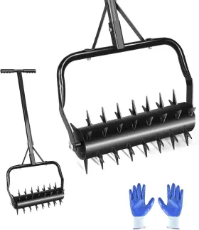 Bqj0526 Seeutek 18 Inch Rolling Lawn Aerator Upgraded Heavy Duty Soil Pene