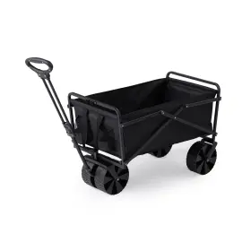 Seina 859214007141 Steel Frame Folding Utility Beach Wagon Outdoor Cart Black Used