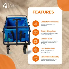 Suw-300bu Seina 150 Pound Capacity Folding Outdoor Utility Cart Blue Open Box