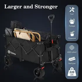 220l Sekey 251966202557 Collapsible Foldable Wagon With 330lbs Weight Capacity Heavy Duty #2