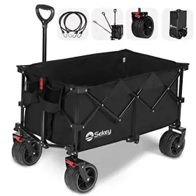 220l Sekey 251966202557 Collapsible Foldable Wagon With 330lbs Weight Capacity Heavy Duty