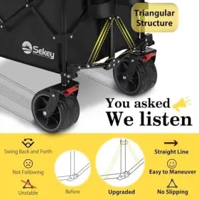 48ftftl Sekey 251966207736 Collapsible Foldable Extended Wagon With 440lbs Weight Capacity #3