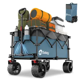 220l Sekey 251966207750 Collapsible Foldable Wagon With 330lbs Weight Capacity Heavy Duty