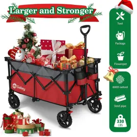 220l Sekey 251966207774 Collapsible Foldable Wagon With 330lbs Weight Capacity Heavy Duty #2