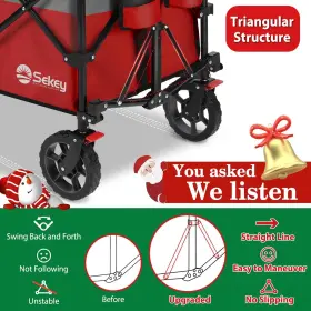 220l Sekey 251966207774 Collapsible Foldable Wagon With 330lbs Weight Capacity Heavy Duty #3