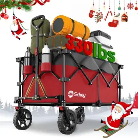 220l Sekey 251966207774 Collapsible Foldable Wagon With 330lbs Weight Capacity Heavy Duty