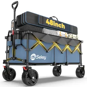 Sekey 251966209471 Heavy Duty Collapsible Foldable Garden Wagon 660lbs Capacity All Terrain Beach W