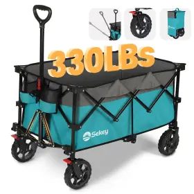 220l Sekey 251966210545 Collapsible Foldable Wagon With 330lbs Weight Capacity Heavy Duty