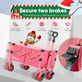 Sekey 251966216523 Wagon With Brakes Foldable Cart 220lbs Capacity Utility Lightweight Wa #3
