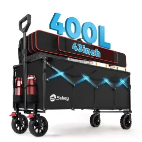 400l Sekey 251966216530 43ftft Extended Collapsible Wagon Large Capacity 440lbs Heavy Duty