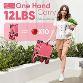 3021-88 Sekey 220lbs 120l Lightweight Foldable Collapsible Utility Shopping Garden Wagon Cart #2