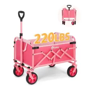 4023-88 Sekey 220lbs Collapsible Lightweight Wagon 100l Folding Foldable Shopping Garden Cart
