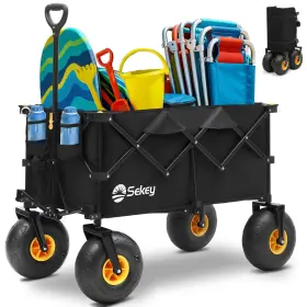 55-ug-fw187-us Sekey Beach Wagon 440lb Capacity Sand-proof Wheels Foldable