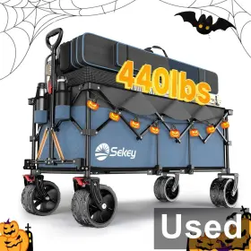 C81q7m Sekey 48ftft Collapsible Foldable Extended Heavy Duty Wagon Blue/grey
