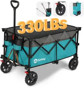 Ug-fw60-us-88 Sekey Large Capacity Folding Wagon Cart With A Carry-on Bag For Garden Mint Green