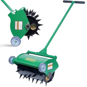 Jx-002 Senvert Rolling Lawn Aerator Heavy Duty Push Spike Aeration Tool Up To 55 Lbs Manua