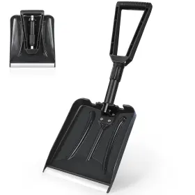Shantra 192717013821 Folding Snow Shovel With Aluminum Edge D-grip Portable For Remov