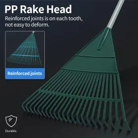 Shantra 192717015238 Garden Leaf Rake 60 Inch Rakes With Foldable Lightweight Steel Handle 22 #3