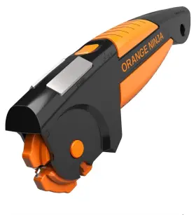 Sharp Pebble All-in-1 Orange Ninja Garden Tool And Knife Sharpener For Lawn Mower Blade Etc