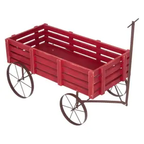 4944r Shine Company 51.5 Inch L Red Decorative Buckboard Wagon Planter Cedar Wood
