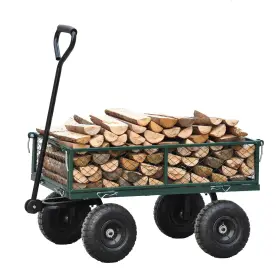 Shininglove 955611901892 Garden Cart Heavy Duty 550 Lbs Capacity Steel With Removable Mes