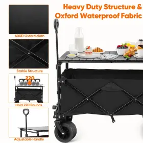 Shinleypack 774351312760 Collapsible Wagon With Table Large Capacity Foldable Wagons Cart #3