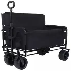 Siavonce 445049767768 6.4 Cu. Ft. 3-in-1 Convertible Folding Wagon Steel Garden Cart With Bench Seat A