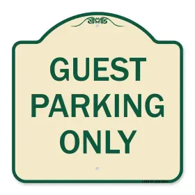 Signmission 705675127204 Designer Series Sign - Guest Parking Only Tan And Green 18 Inch X Heavy-gauge