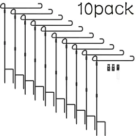 Silintion 784126396215 Garden Flag Holder Stand 10 Pack Pole For 13.5 Inch Width 12 X 18 Inc