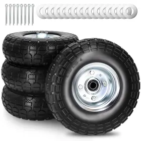Simeiqi 098145087585 4.10/3.50-4 Tire And Wheel Flat Free Solid Polyurethane 10 Inch