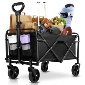 Sjhtya 727458665727 Collapsible Wagon Cart Foldable Portable Heavy Duty Beach A