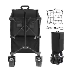 400l Skyshalo 313042543559 Foldable Double Decker Wagon 10.72 Cu. Ft. Total Metal Garden Cart Collap