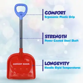 Slippery Racer 850052363215 Outdoor Snow Shovel 27 Inch. Green/blue #3