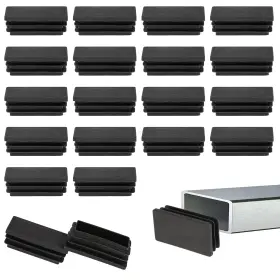 557722 Sliverdew 1 Igzjxmya 20 Pack Inch X 2 Black Plastic End Caps For Rectangle Tubing Chair Leg
