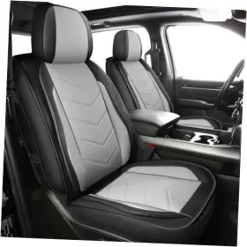 Sllz 769092910276 Pickup Car Seat Covers Compatible With 2007-2025 Front Black-gray-a