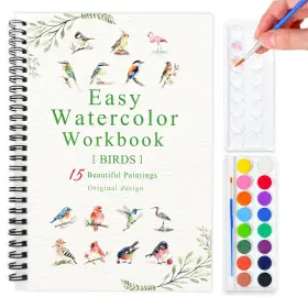 B0fdw8pqk1 Slwbz Watercolor Workbook Birds - 15 Original Diy Designs With Paint And Brush