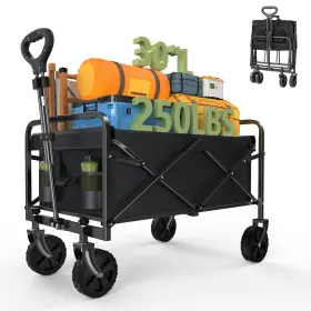 Ytc-bk-s-da-1 Smug Collapsible Wagon Cart Foldable 30 Inch L Folding Beach With All-terra