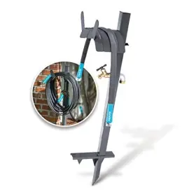 Sj-shsbb3lih Snow Joe Garden Hose Stand With Brass Faucet And 3 Ft Lead In Gray