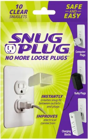 Snug Plug 445006688624 Your Loose Outlet Fix 10/pack Clear