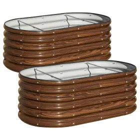 Snugniture 680358453163 2-pack Oval Raised Garden Bed 4ft L X 2ft W 1.5ft H Galvanized