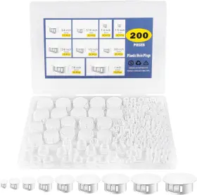 Bsls200 Sokosey 200pcs White Nylon Hole Plug Set 9 Sizes 1 Inch 7/8 3/4 5/8 1/2