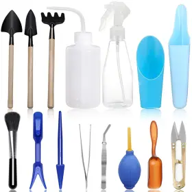 Songziming 749029047015 15 Pcs Succulent Plant Tools Set Mini Garden Planting Watering Tool Kit For