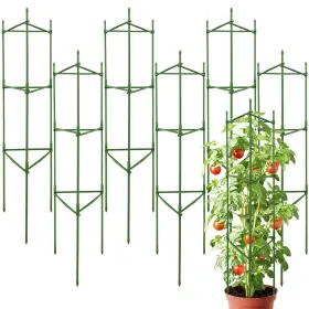 Sorangeun So-620025 6 Pack 48 Inch Tomato Cages For Garden Triangle Metal Plant Support With Rus