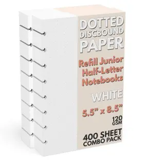 B08wjnlsj2 Sort Out My Life Discbound Half-letter Size Extra Thick Dot Grid Paper Refill 400 Sheets 800 Pa