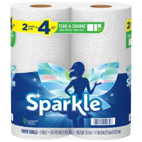 B09nw8cw6p Sparkle Tear-a-square Paper Towels 2 Double Rolls 220 Sheets Strong 2-ply Kitche