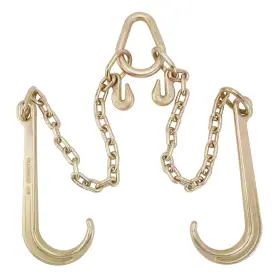 11033020ya-1 Sparkwhiz G70 J Hook Tow Chain V Bridle With 15 Inch Hooks 5/16ftft Grab 2ft Legs