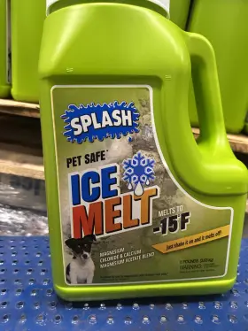 Splash 073926350047 Pet Safe Ice Melt 8 Lb Jug Melts To -15 Degrees F Shake On - Off
